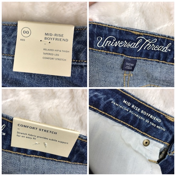 Universal Thread Mid Rise Boyfriend Jeans 24 R - Picture 7 of 8